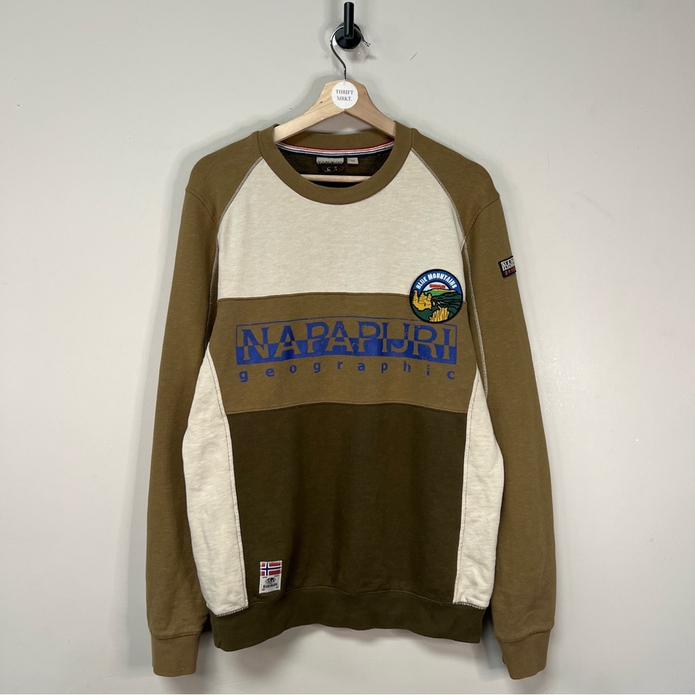 Napapijri Men's Olive and Cream Shirt